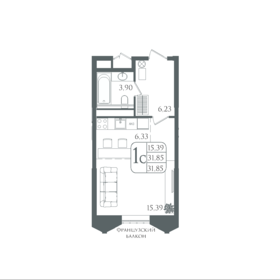 Квартира 31,9 м², студия - изображение 1