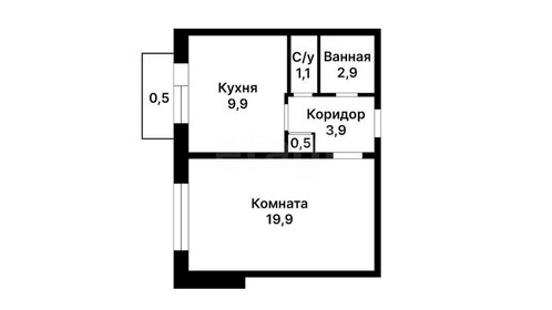 Квартира 39 м², 1-комнатная - изображение 5