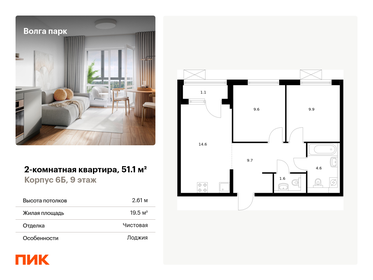 54,6 м², 2-комнатная квартира 6 250 000 ₽ - изображение 42