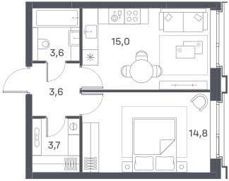 51 м², 2-комнатная квартира 19 000 000 ₽ - изображение 45