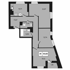 Квартира 90,9 м², 3-комнатная - изображение 1