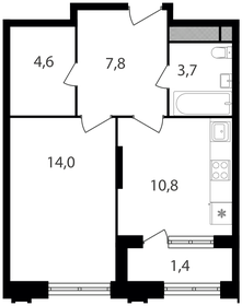 42,3 м², 1-комнатная квартира 13 612 140 ₽ - изображение 14