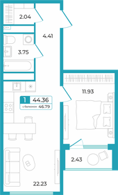 34,2 м², 1-комнатная квартира 4 150 000 ₽ - изображение 75