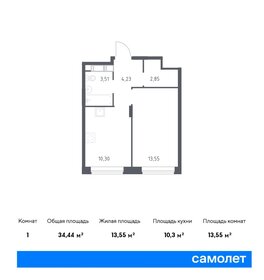 Квартира 34,4 м², 1-комнатная - изображение 1