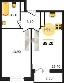 Квартира 38,2 м², 1-комнатная - изображение 1