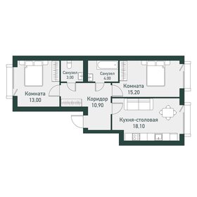 Квартира 66,3 м², 2-комнатная - изображение 1