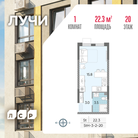 22,2 м², квартира-студия 7 948 954 ₽ - изображение 32