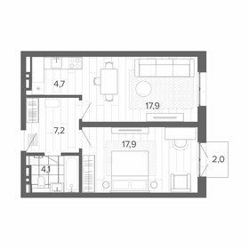 Квартира 52,4 м², 2-комнатная - изображение 1