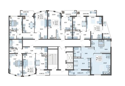 70 м², 2-комнатная квартира 13 000 000 ₽ - изображение 49