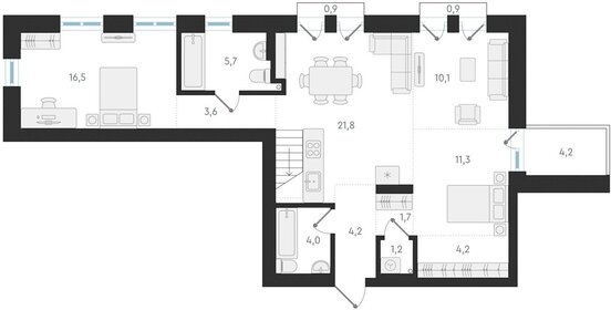 Квартира 99,6 м², 3-комнатная - изображение 1