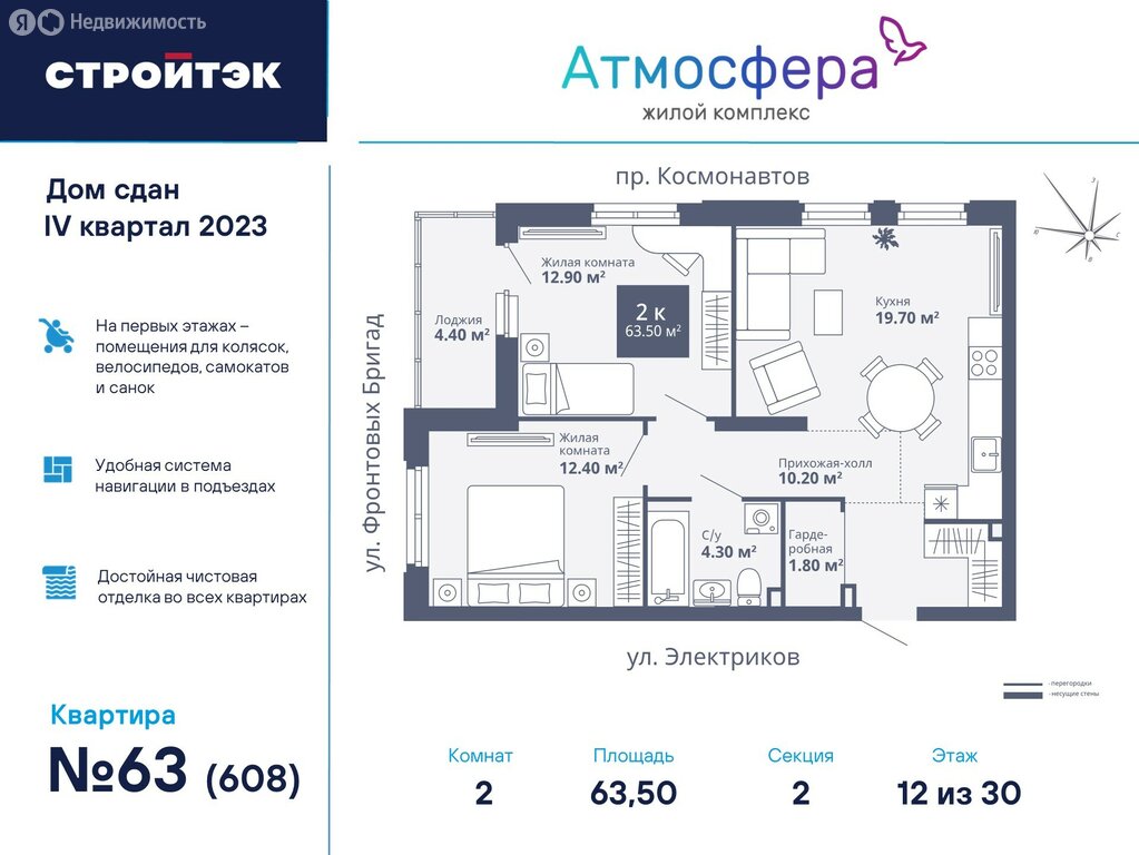 Варианты планировок ЖК «Атмосфера» - планировка 7