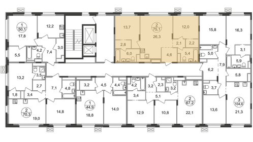 76,9 м², 2-комнатная квартира 17 209 536 ₽ - изображение 45