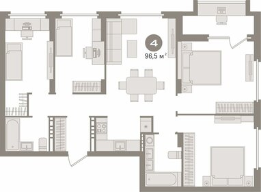 Квартира 96,5 м², 4-комнатная - изображение 1