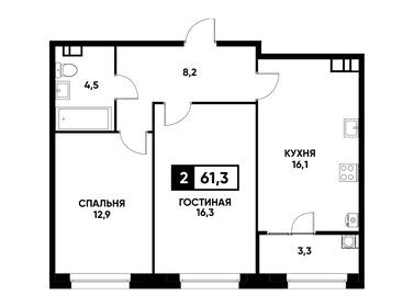 55 м², 2-комнатная квартира 3 200 000 ₽ - изображение 65