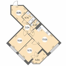 60,1 м², 3-комнатная квартира 9 500 000 ₽ - изображение 67