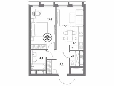47,6 м², 1-комнатная квартира 21 134 400 ₽ - изображение 6