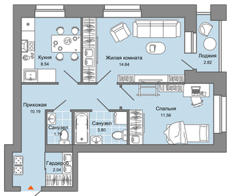 51 м², 2-комнатная квартира 7 089 927 ₽ - изображение 27