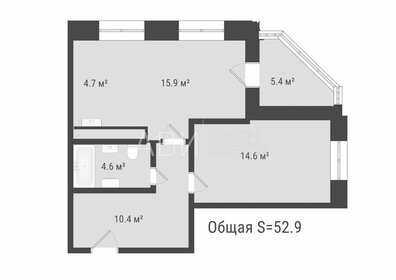 Квартира 52,9 м², 2-комнатная - изображение 1