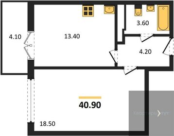 41,4 м², 1-комнатная квартира 3 550 000 ₽ - изображение 33