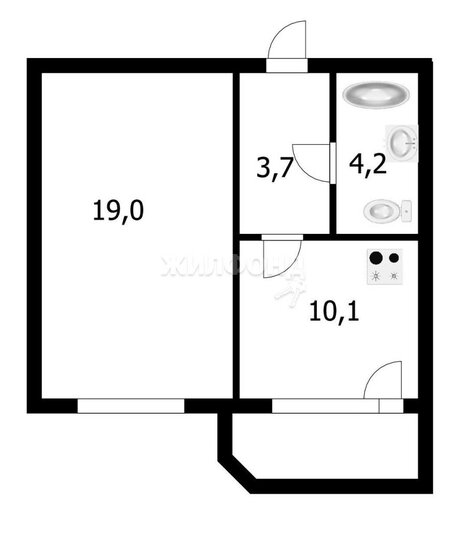 39 м², 1-комнатная квартира 4 950 000 ₽ - изображение 1