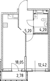 Квартира 42,7 м², 1-комнатная - изображение 1