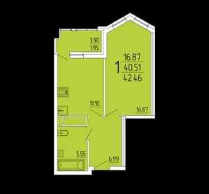 41,1 м², 1-комнатная квартира 3 100 000 ₽ - изображение 49