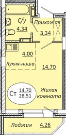 Квартира 28,5 м², студия - изображение 2