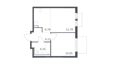 Квартира 36,7 м², 2-комнатная - изображение 1