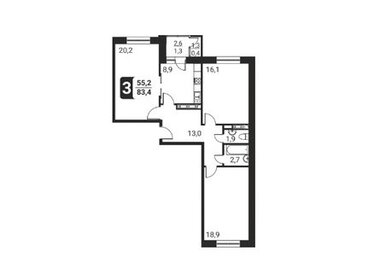 Квартира 82,3 м², 3-комнатная - изображение 1