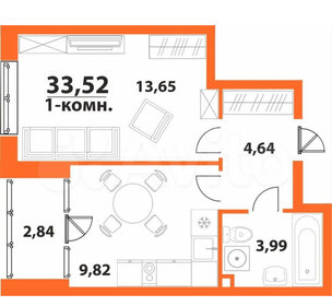Квартира 33,5 м², 1-комнатная - изображение 1