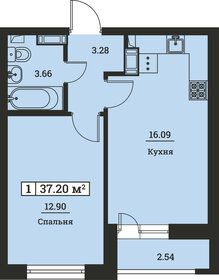 Квартира 37,2 м², 1-комнатная - изображение 1