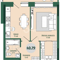 Квартира 40,8 м², 1-комнатная - изображение 3