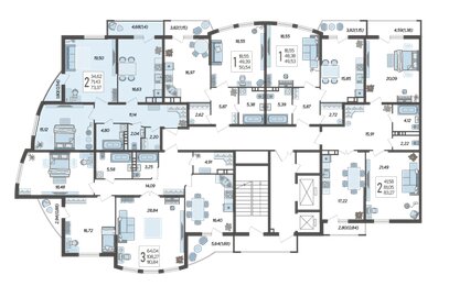 78,1 м², 2-комнатная квартира 12 300 000 ₽ - изображение 138