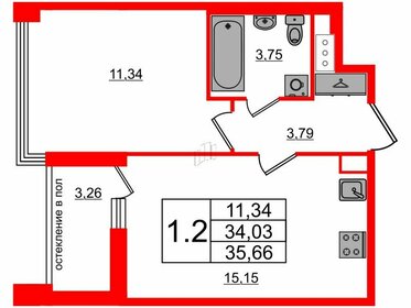 33,9 м², 1-комнатная квартира 9 500 144 ₽ - изображение 21