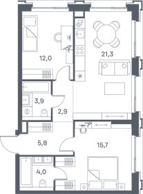 64,9 м², 2-комнатная квартира 31 495 970 ₽ - изображение 25