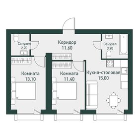 57,3 м², 2-комнатная квартира 6 583 750 ₽ - изображение 50