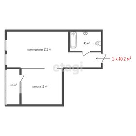 Квартира 40,2 м², 1-комнатная - изображение 2