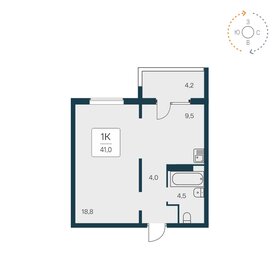 Квартира 41 м², 1-комнатная - изображение 1