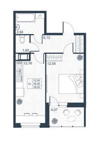 38,5 м², 1-комнатная квартира 5 351 500 ₽ - изображение 8