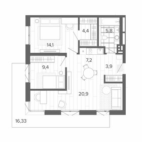 Квартира 70,6 м², 3-комнатная - изображение 1