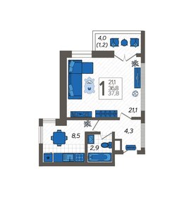 35,3 м², 1-комнатная квартира 13 879 960 ₽ - изображение 34
