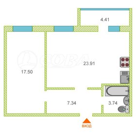 Квартира 52,6 м², 1-комнатная - изображение 1