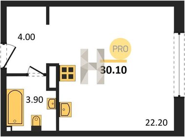 Квартира 30,1 м², студия - изображение 1