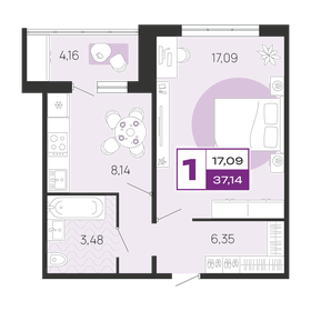 36,4 м², 1-комнатная квартира 3 250 000 ₽ - изображение 38