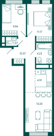 70,1 м², 2-комнатная квартира 7 730 000 ₽ - изображение 73