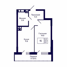 39,1 м², 1-комнатная квартира 5 300 000 ₽ - изображение 26