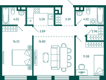 83 м², 3-комнатная квартира 13 450 000 ₽ - изображение 46