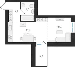 33,3 м², квартира-студия 6 000 000 ₽ - изображение 26