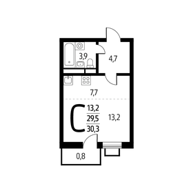 30,7 м², апартаменты-студия 8 890 400 ₽ - изображение 91