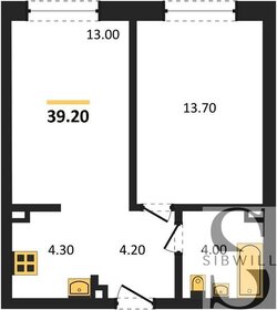 Квартира 39,2 м², 1-комнатная - изображение 1